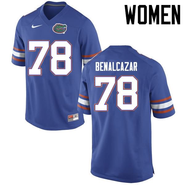 NCAA Florida Gators Ricardo Benalcazar Women's #78 Nike Blue Stitched Authentic College Football Jersey PCE3564PO